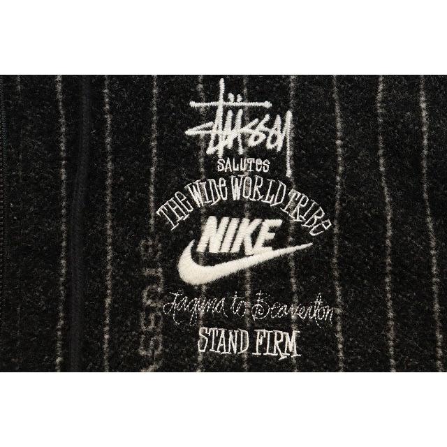 NIKE ナイキ × STUSSY STRIPED WOOL JACKET BLACK L DR4023-010