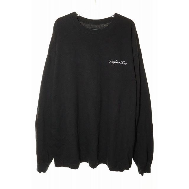 【中古】ネイバーフッド NEIGHBORHOOD 胸ロゴ 刺繍 長袖 Tシャツ ロンT ブラック 黒 XL ☆AA★250927 メンズ ネイバーフッド NEIGHBORHOOD 胸ロゴ 刺繍 長袖 Tシャツ ロンT