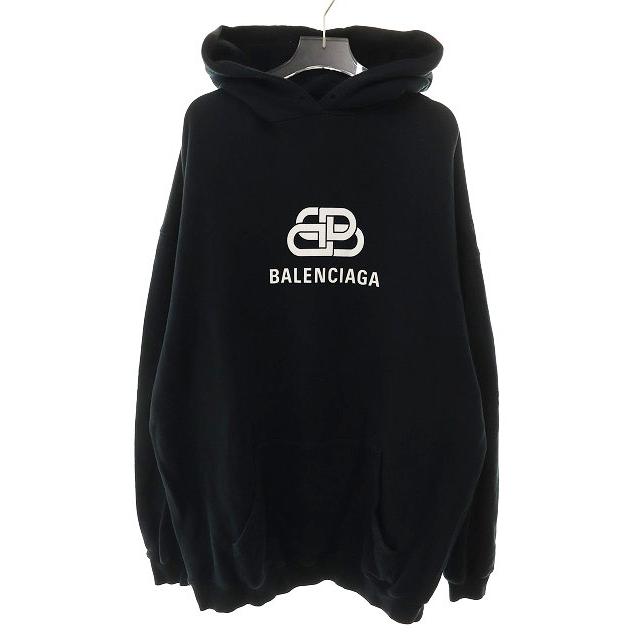 【中古】バレンシアガ BALENCIAGA BB LOGO PRINTED HOODIE BLACK M 570792 TEV19 BBロゴ  フーディ ☆AA★251108 BALENCIAGA（バレンシアガ） BALENCIAGA BB LOGO PRINTED HOODIE BLACK