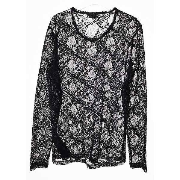 サンローラン パリ SAINT LAURENT PARIS SEE THROUGH SHIRT BLACK M 