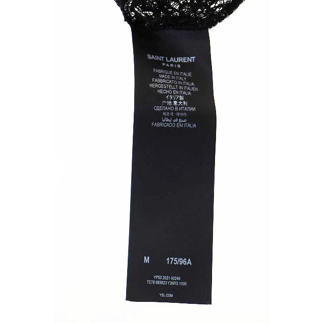 サンローラン パリ SAINT LAURENT PARIS SEE THROUGH SHIRT BLACK M 