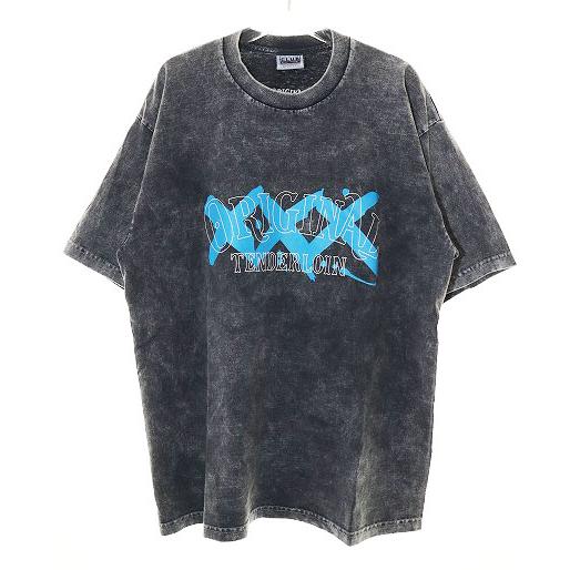 テンダーロイン TENDERLOIN ACID WASH XXX TEE NAVY XL アシッド