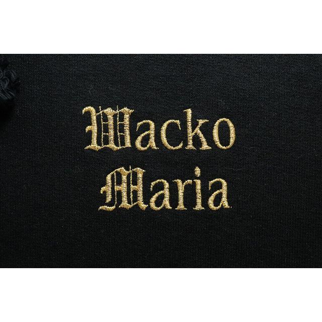 【中古】ワコマリア WACKO MARIA ワンポイント ロゴ フーディ XXL スウェット パーカー 刺繍 ブラック ☆AA★250922 WACKO MARIA（ワコマリア） ワンポイント ロゴ フーディ XXL