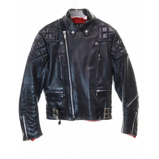 トリプルシックス 666 ダブル ライダース レザー ジャケット ブラック