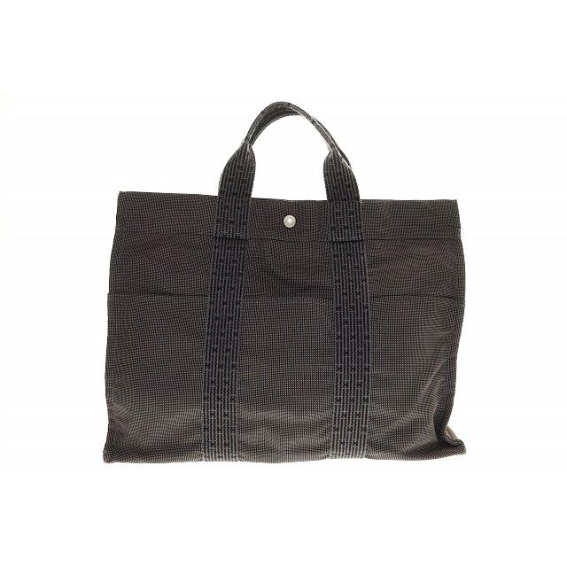 【中古】エルメス HERMES エールラインMM トートバッグ キャンバス グレー ☆AA★●▲251010 メンズ レディース HERMES（エルメス） エールラインMM トートバッグ キャンバス グレー