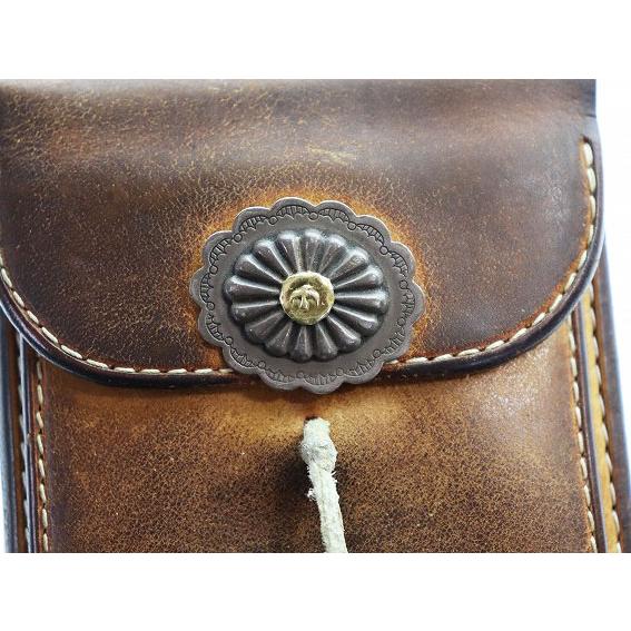 ゴローズ goro's 二つ折り 財布 K18 フラワー コンチョ 付き オールド