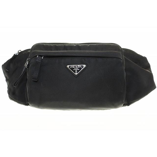 プラダ 黒 ナイロン ボディバック2VL005 PRADA（プラダ） ボディバッグ ナイロン ブラック 黒 シルバー金具