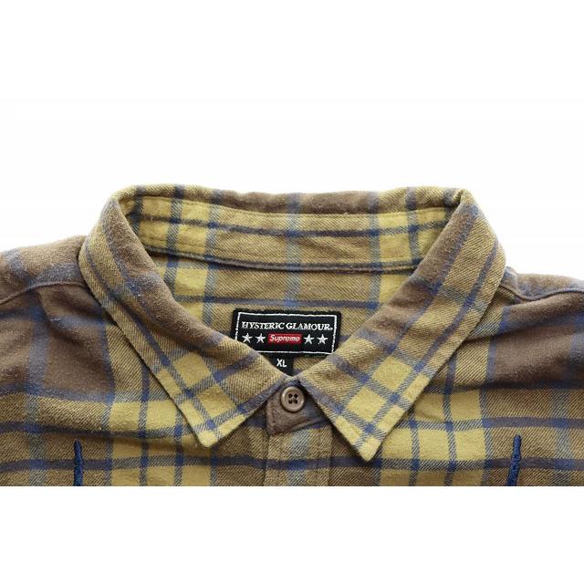 supreme×HYSTERIC GLAMOUR チェック柄ネルシャツ L シュプリーム x ヒステリックグラマー☆チェックネルシャツ (Supreme