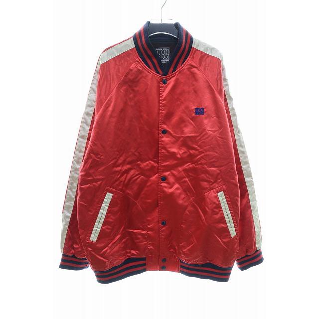 ナイトロウ NITROW サテン スカジャン XL バックロゴ ワッペン レッド