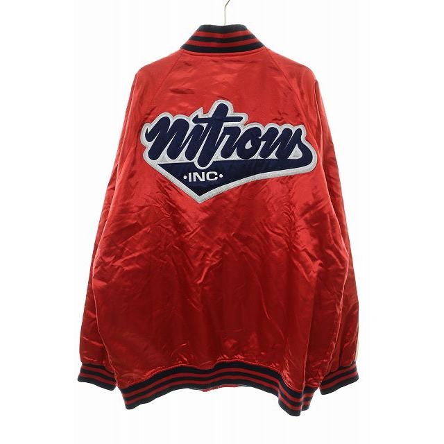 ナイトロウ NITROW サテン スカジャン XL バックロゴ ワッペン レッド