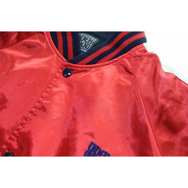 ナイトロウ NITROW サテン スカジャン XL バックロゴ ワッペン レッド