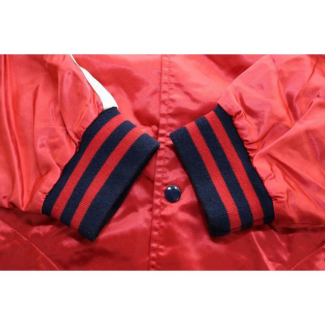 【中古】ナイトロウ NITROW サテン スカジャン XL バックロゴ ワッペン レッド ●251204 メンズ ナイトロウ NITROW サテン スカジャン XL バックロゴ ワッペン レッド