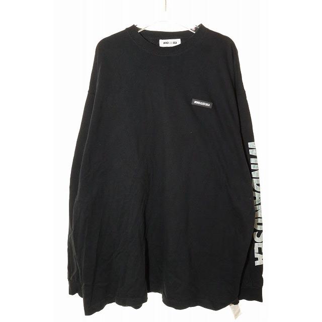 【中古】ウィンダンシー WIND AND SEA ラバーロゴ ロンT XL 袖ロゴ 長袖 ブラック 黒 251007 メンズ ウィンダンシー WIND AND SEA ラバーロゴ ロンT XL 袖ロゴ 長袖