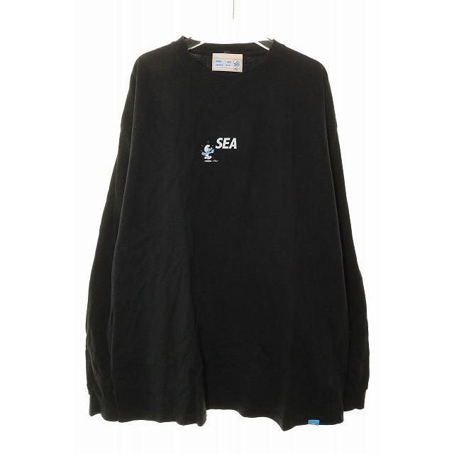 ウィンダンシー WIND AND SEA × SMURFS RUN L/S TEE BLACK XL スマーフ