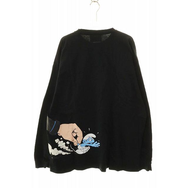 【中古】ウィンダンシー WIND AND SEA × SMURFS RUN L/S TEE BLACK XL スマーフ ロンT プリント 長袖 251007 ウィンダンシー WIND AND SEA × SMURFS RUN L/S TEE BLACK XL スマーフ
