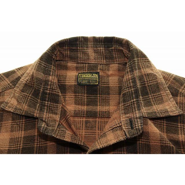 ベックTenderloin 長袖ネルシャツ チェック柄 テンダーロイン TENDERLOIN ネルシャツ Sサイズ チェック柄 ロゴ 刺繍