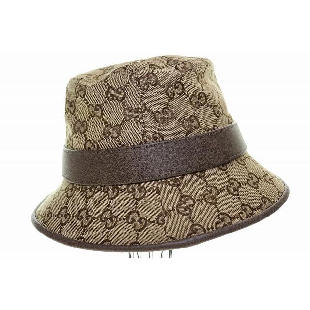 ◇グッチ◇576587/チェックフェドラ/L/ハット/帽子/ブランド GUCCI（グッチ） GUCCI GGキャンバス フェドラハット L 576587 4HG62