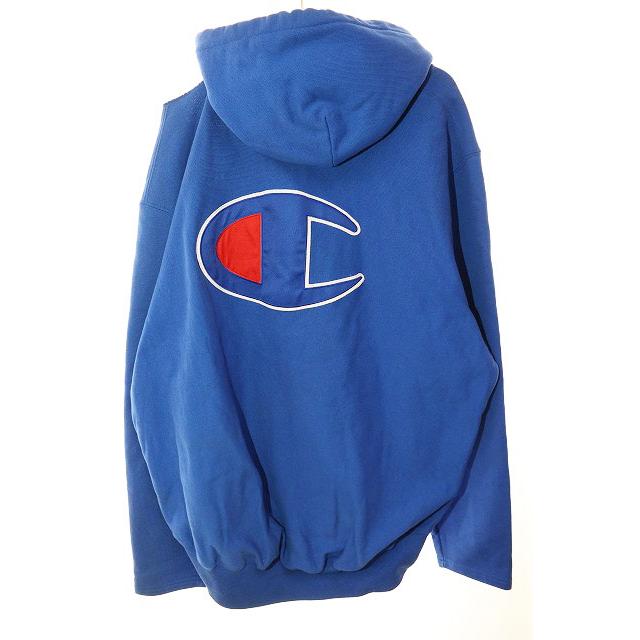 ヴェトモン VETEMENT × CHAMPION 17SS ZIP UP HOODIE BLUE S WSS17CH5