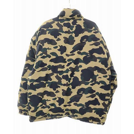 アベイシングエイプ A BATHING APE 1ST CAMO REVERSIBLE DOWN JACKET YELLOW L 1L80144005 ファースト カモ リバーシブル ダウン ジャケッの画像