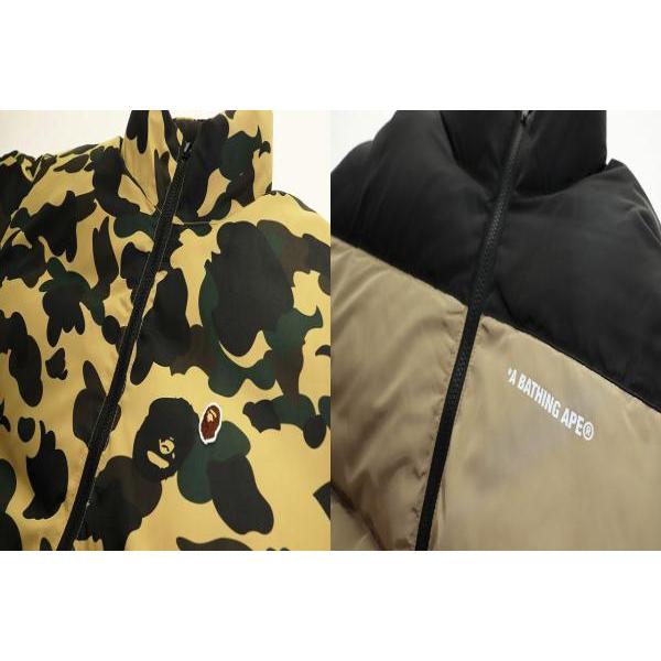 アベイシングエイプ A BATHING APE 1ST CAMO REVERSIBLE DOWN JACKET YELLOW L 1L80144005 ファースト カモ リバーシブル ダウン ジャケッの画像