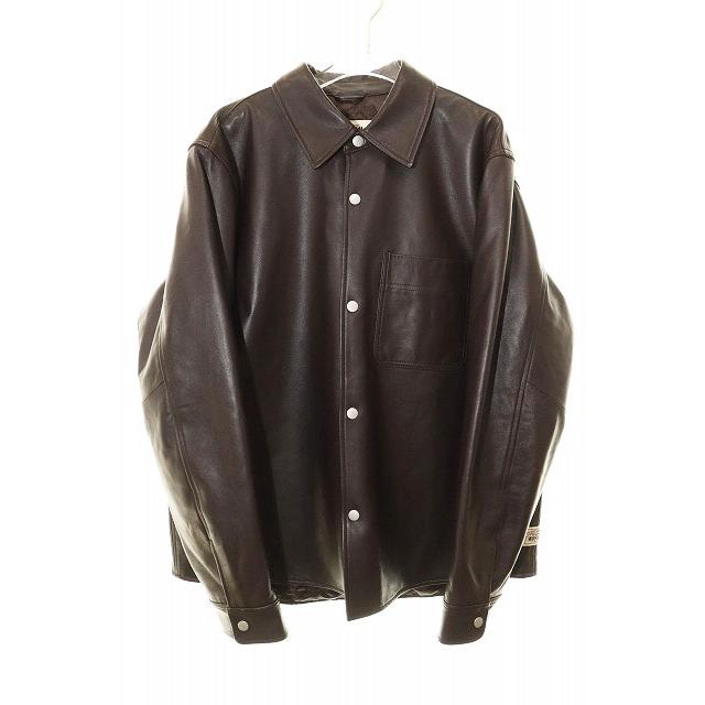stussy boxy leather overshirt espresso Stussy Leather Overshirt