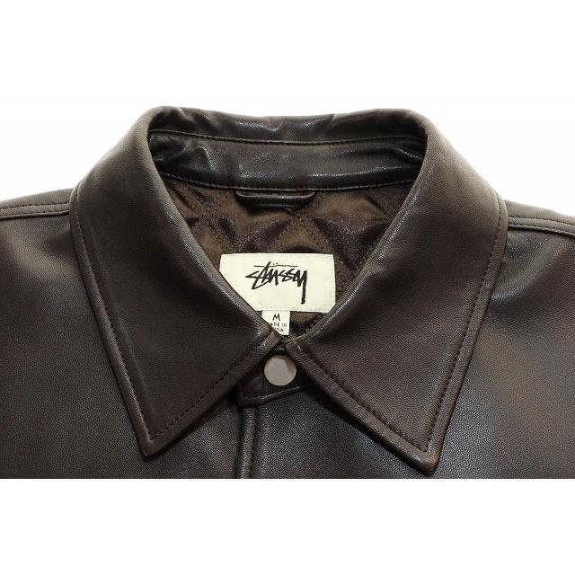 STUSSY（ステューシー） STUSSY 24SS BOXY LEATHER OVERSHIRT ESPRESSO