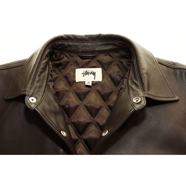 STUSSY（ステューシー） STUSSY 24SS BOXY LEATHER OVERSHIRT ESPRESSO