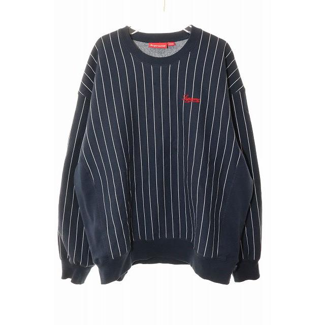 Supreme（シュプリーム） SUPREME 24SS PINSTRIPE CREWNECK NAVY L