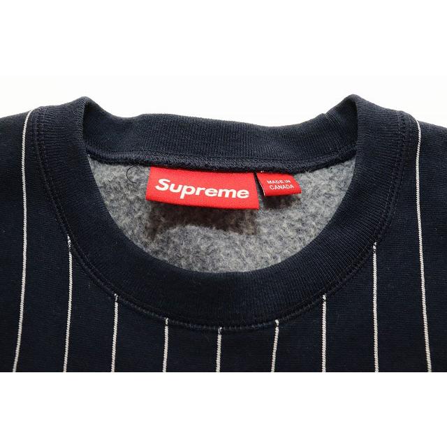 Supreme（シュプリーム） SUPREME 24SS PINSTRIPE CREWNECK NAVY L
