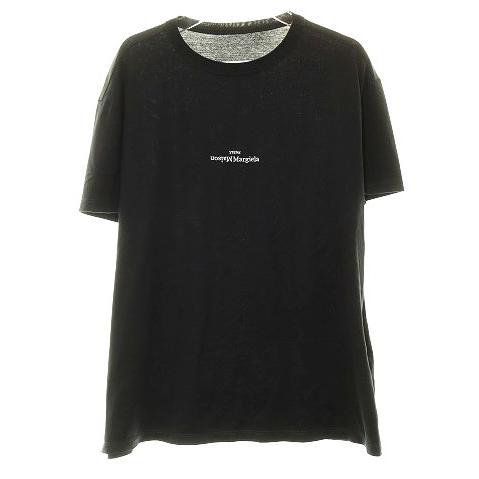 【美品】メゾンマルジェラ⭐︎反転ロゴ Tシャツ L ブラック ロゴ刺繍 センター メゾンマルジェラ Maison Margiela 20SS MINI LOGO S/S T-SHIRT 48