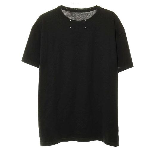 【美品】メゾンマルジェラ⭐︎反転ロゴ Tシャツ L ブラック ロゴ刺繍 センター メゾンマルジェラ Maison Margiela 20SS MINI LOGO S/S T-SHIRT 48