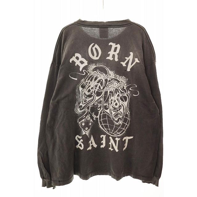 セントマイケル SAINTMICHAEL BORN X RAISED L/S T-SHIRT SAINT BLACK 
