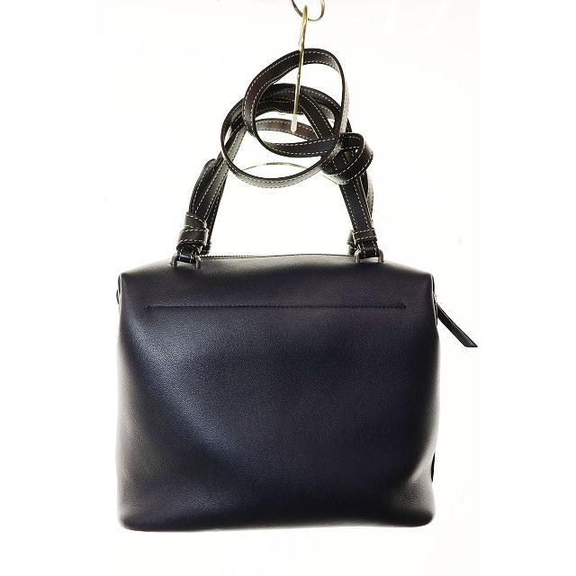 セリーヌ CELINE スモールソフトキューブ ショルダーバッグ 2WAY レザー ネイビー 【ブランド古着ベクトル】☆AA★▲■260228 レディース