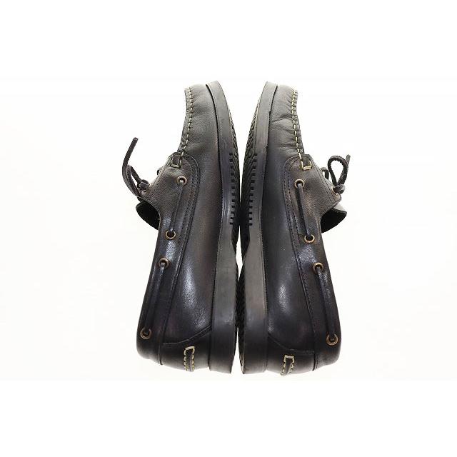 パラブーツ バース モカシン レザーデッキシューズ 黒/25.5 革靴 パラブーツ Paraboot バース デッキシューズ モカシン 7 1/2 レザー