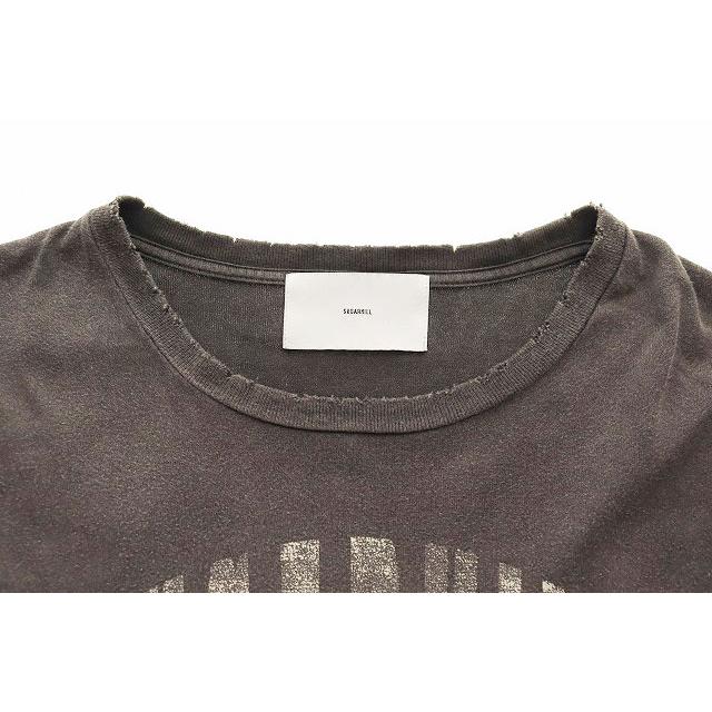 シュガーヒル SUGARHILL COLLEGE PRINT LONG SLEEVE T-SHIRT BLACK