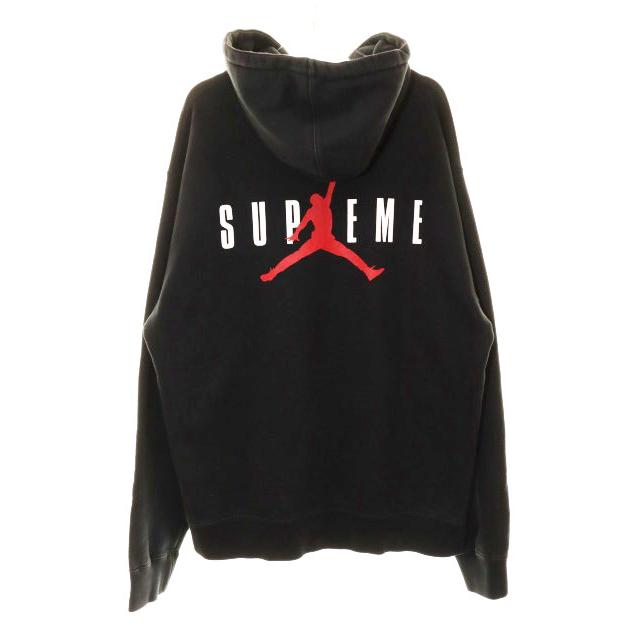 Supreme × JORDAN　コラボパーカー　S　シュプリーム　ジョーダン Supreme（シュプリーム） × JORDAN 24AW HOODED SWEATSHIRT BLACK M