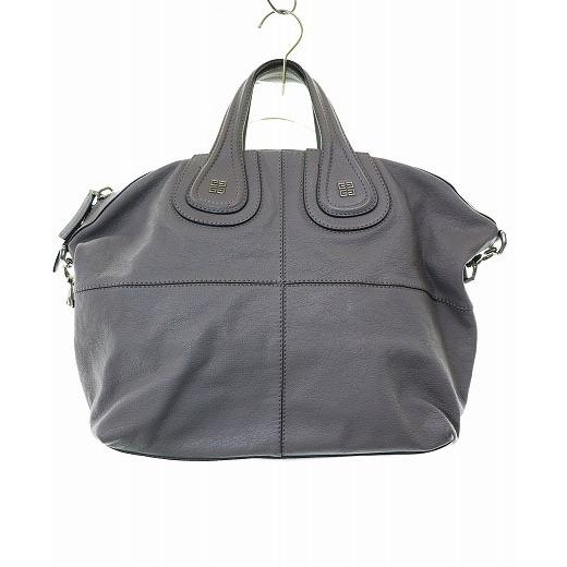 ジバンシィ GIVENCHY NIGHTINGALE LEATHER HAND BAG GREY 