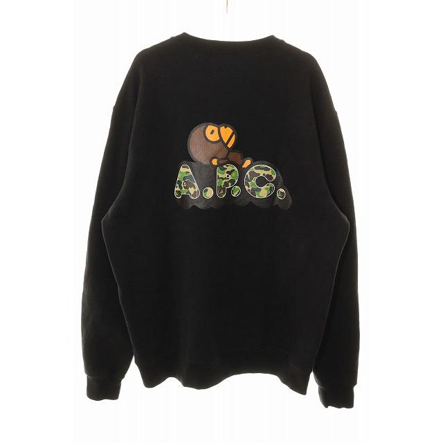 アベイシングエイプ マイロ ワイド クルーネック スウェット トレーナー A BATHING APE（アベイシングエイプ） × A.P.C. 22AW MILO ON APC WIDE