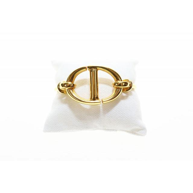 ディオール Dior CD NAVY LOGO BANQLE OPEN CUFF GOLD アイコン ロゴ