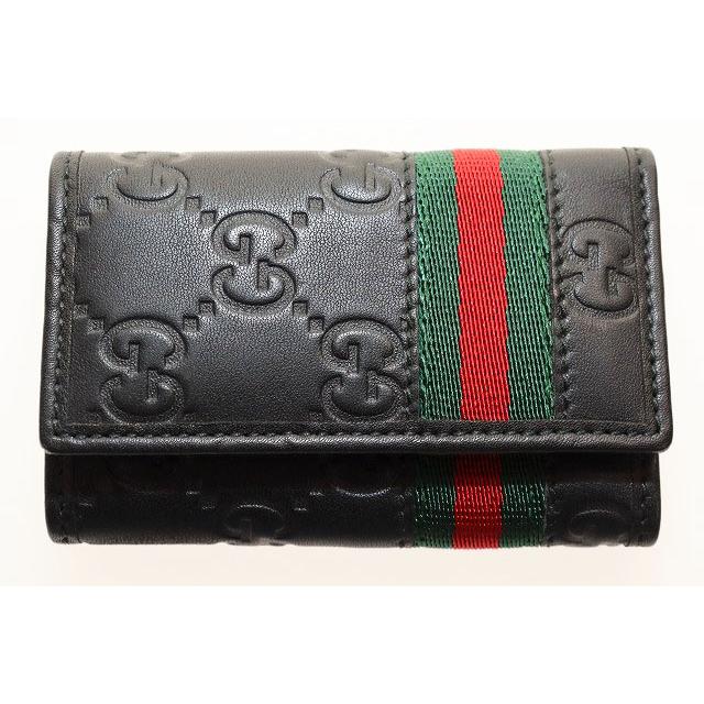 【美品】GUCCI グッチ シェリーライン GG柄 6連 キーケース ブラック GUCCI（グッチ） キーケース 6連 GGシマ レザー シェリーライン