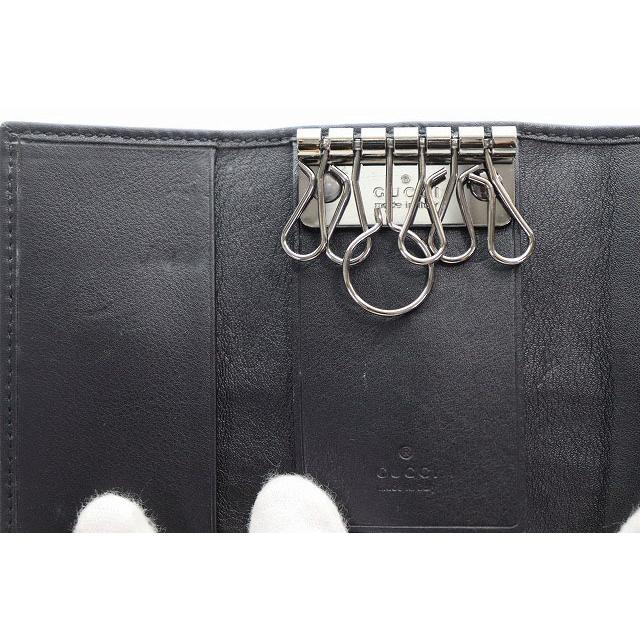 【美品】GUCCI グッチ シェリーライン GG柄 6連 キーケース ブラック GUCCI（グッチ） キーケース 6連 GGシマ レザー シェリーライン