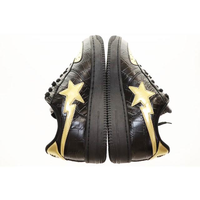 アベイシングエイプ A BATHING APE BAPESTA 24KARATS BLACK 28.5cm ベイプスタ 24カラッツ コラボ レザー スニーカー ブラック ▲■260502の画像
