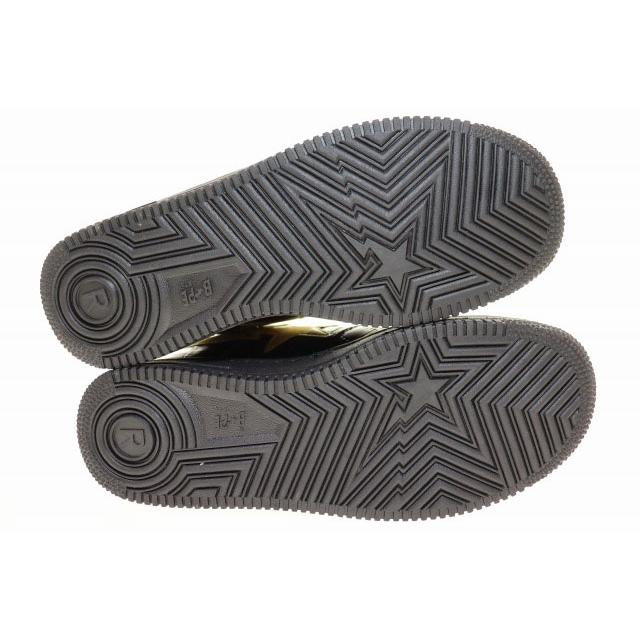 アベイシングエイプ A BATHING APE BAPESTA 24KARATS BLACK 28.5cm ベイプスタ 24カラッツ コラボ レザー スニーカー ブラック ▲■260502の画像