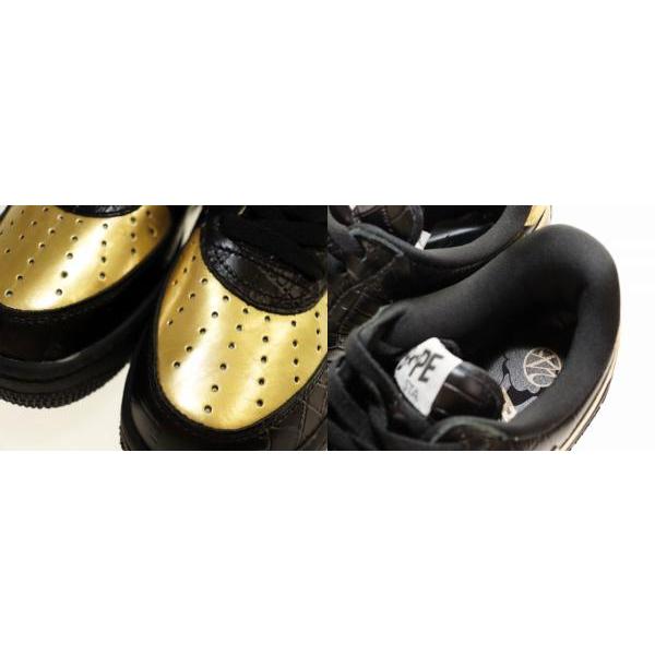 アベイシングエイプ A BATHING APE BAPESTA 24KARATS BLACK 28.5cm ベイプスタ 24カラッツ コラボ レザー スニーカー ブラック ▲■260502の画像