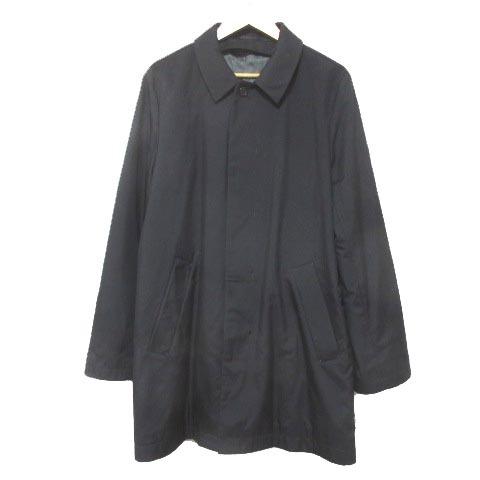 中古 シップス Ships ステンカラーコート 黒 ブラック M 比翼ボタン X メンズ 熱い販売