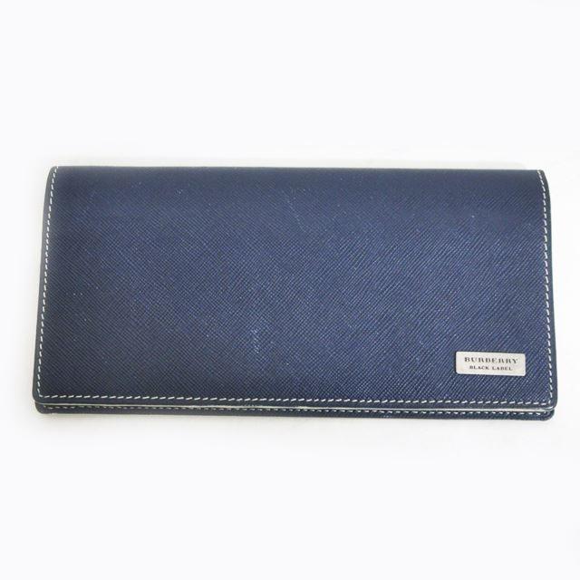 バーバリーブラックレーベル Burberry Black Label 長財布 ロングウォレット 折財布 レザー ネイビー 紺 0530 Ibo23 メンズ 049 ブランド古着販売のベクトル 通販 Yahoo ショッピング