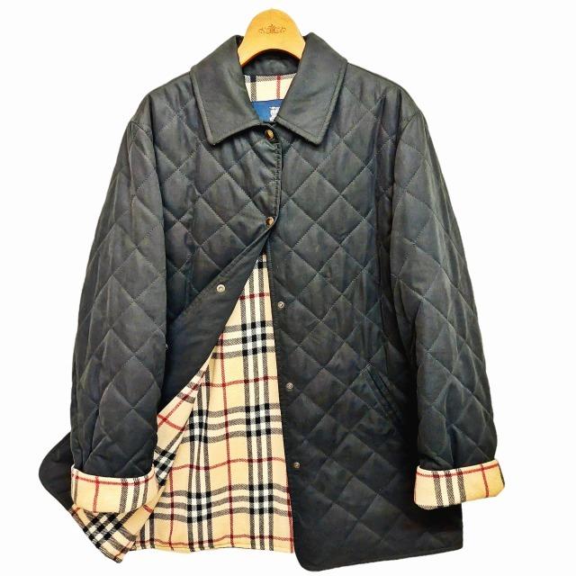 バーバリー ロンドン BURBERRY LONDON ノバチェック 中綿 キルティング ステンカラーコート ジャケット ブラック 約L ECR16  ☆AA★ :049-902206190002:ブランド古着販売のベクトル - 通販 - Yahoo!ショッピング