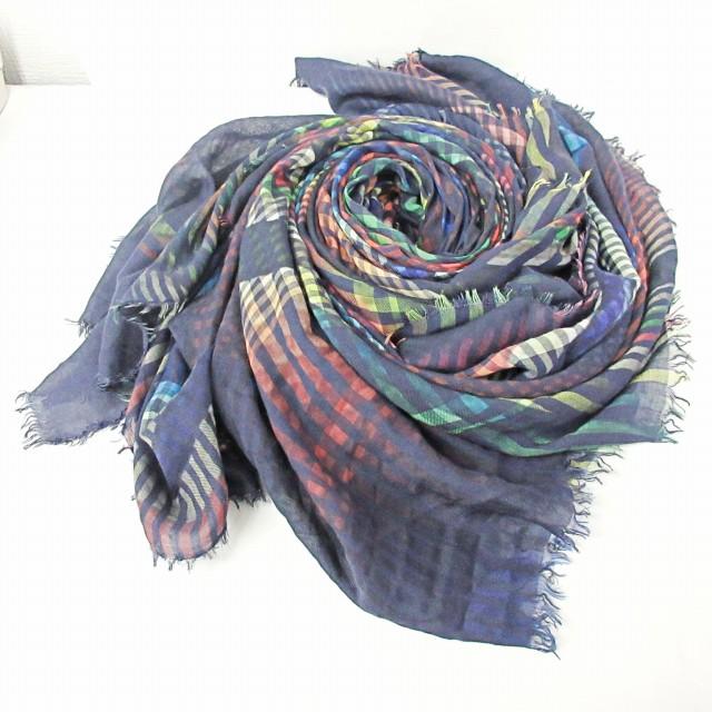 ファリエロサルティ Faliero Sarti 大判 ストール マフラー チェック柄