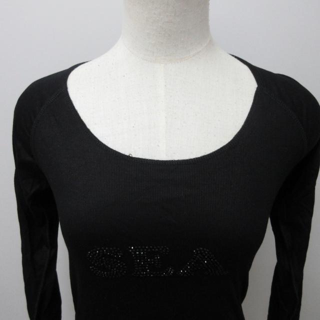 ソニアリキエル SONIA RYKIEL カットソー Tシャツ ビジュー装飾 長袖 黒 ブラック XSサイズ 0217 レディース｜vectorpremium｜04