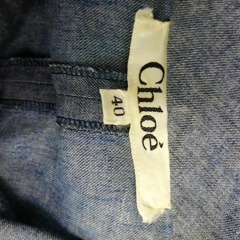 chloe クロエ　リネンブラウス Chloe（クロエ） リネン シャツワンピース ブラウス ロング インディゴ